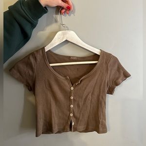 Brandy Melville Brown Cropped Top